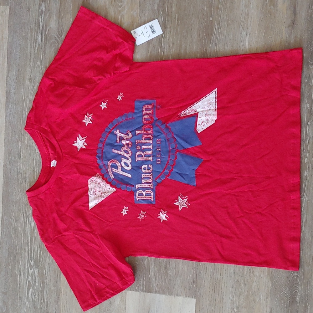 NWT Pabst Blue Ribbon Men's Graphic T-Shirt Red Size M